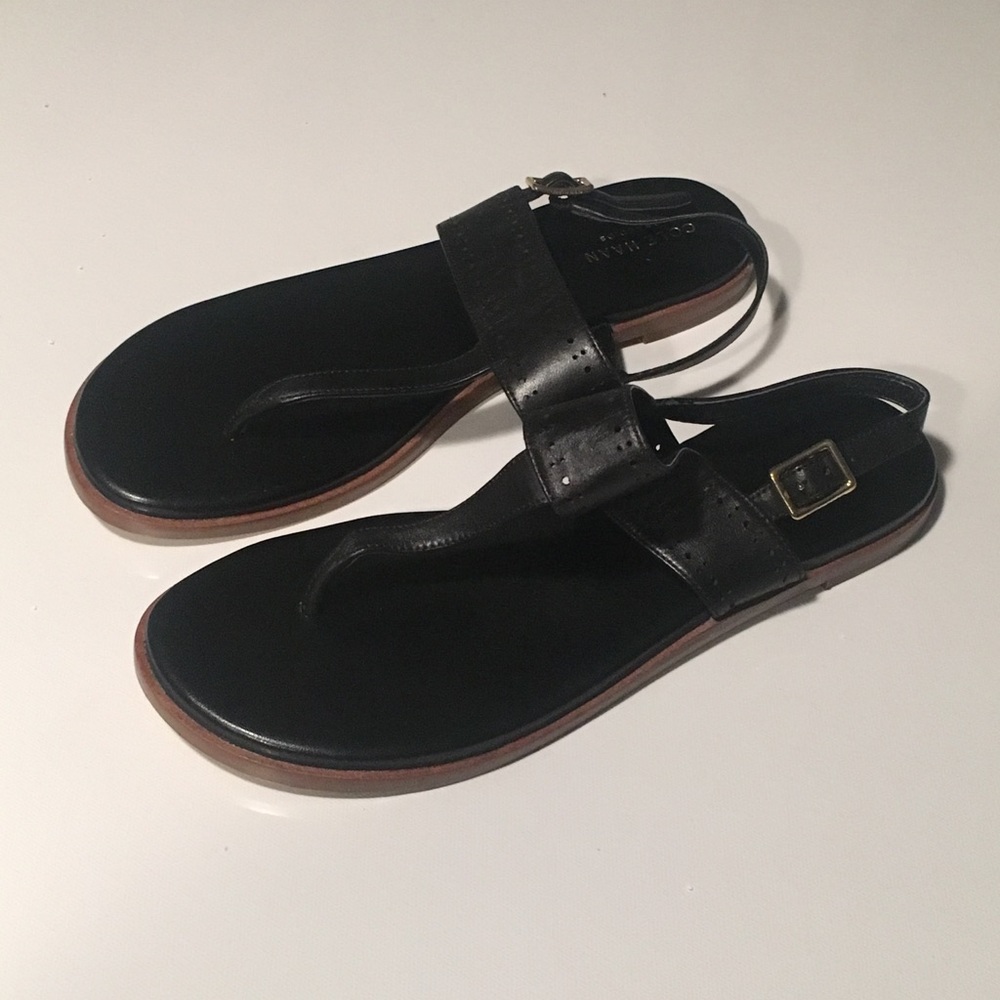 NWT Cole Haan Black Leather Sandals